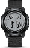 Mens Digital Watch Ultra Thin Minimalist Sports Waterproof Outdoor LED Screen Large Face Wrist Watches for Men with Back Light Alarm Date Stopwatch
