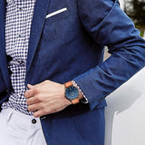 Mens Watch, Minimalist Fashion Simple Wrist Watch Analog Date with Leather Strap